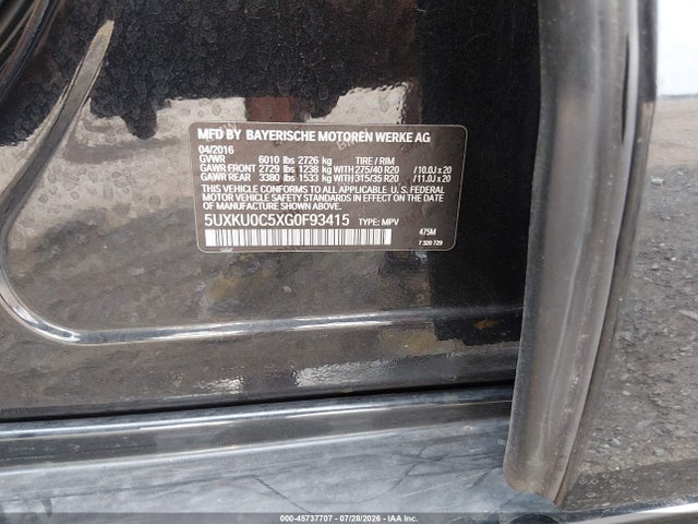 BMW X6 Sdrive35i 2016 5UXKU0C5XG0F93415 Image 9