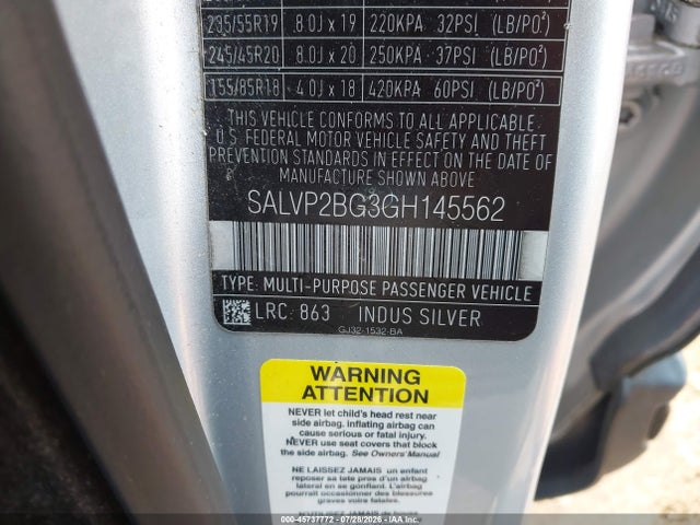 Aukcja sprzedaży 2016 Land Rover Range Rover Evoque Se/se Premium, vin: SALVP2BG3GH145562, numer aukcji: 45737772