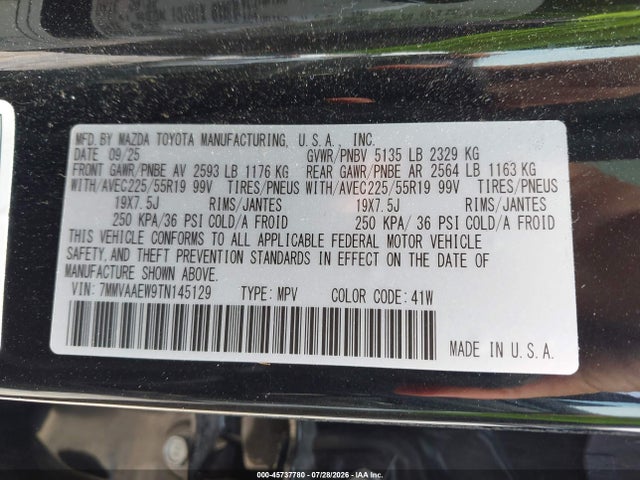 45737780 :رقم المزاد ، 7MMVAAEW9TN145129 vin ، 2026 Mazda Cx-50 Hybrid Premium Plus مزاد بيع