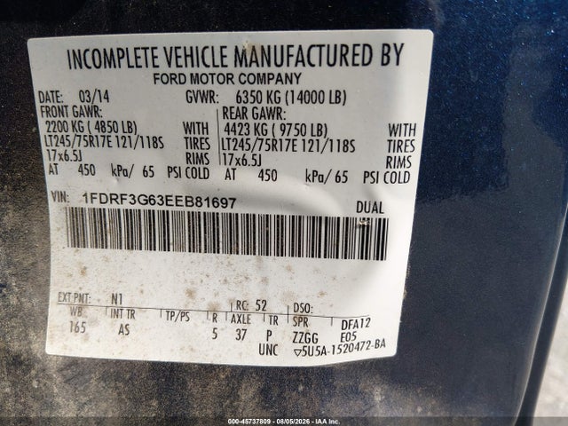Ford F-350 Chassis Xl 2014 1FDRF3G63EEB81697 Image 9