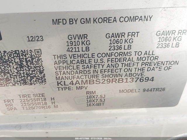 KL4AMBS29RB137694 Buick Encore Gx Preferred Fwd
