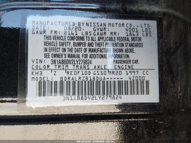 Nissan Sentra Sr Xtronic Cvt 2020 3N1AB8DV2LY279824 Image 9