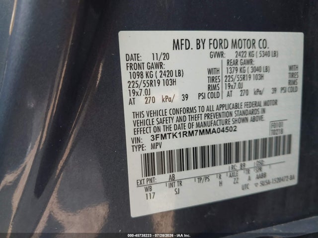 Ford Mustang Mach-e Select 2021 3FMTK1RM7MMA04502 Image 9