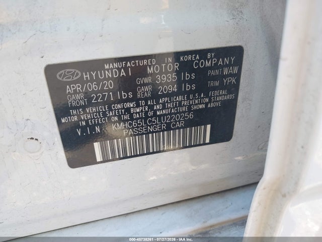 KMHC65LC5LU220256 Hyundai Ioniq Hybrid Blue
