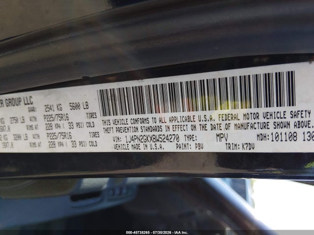 Продаж на аукціоні авто 2011 Jeep Liberty Sport, vin: 1J4PN2GKXBW524270, номер лоту: 45738265