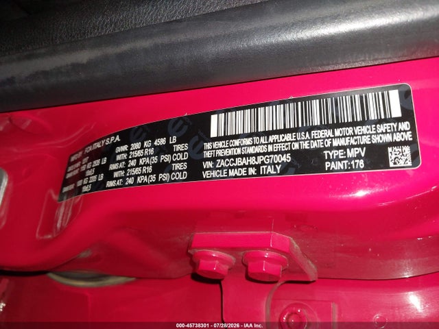 Aukcja sprzedaży 2018 Jeep Renegade Sport 4x4, vin: ZACCJBAH8JPG70045, numer aukcji: 45738301