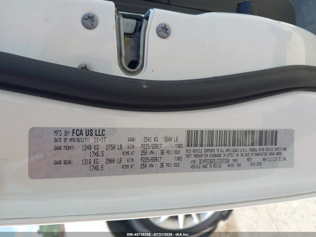 Aukcja sprzedaży 2018 Dodge Journey Sxt Awd, vin: 3C4PDDBG5JT237334, numer aukcji: 45738338