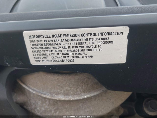 Kymco Usa Inc Ak 550 2022 RFBSAT548NB440839 Image 10