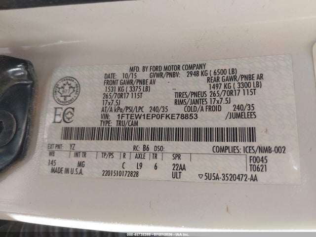 Ford F-150 Xlt 2015 1FTEW1EP0FKE78853 Image 9