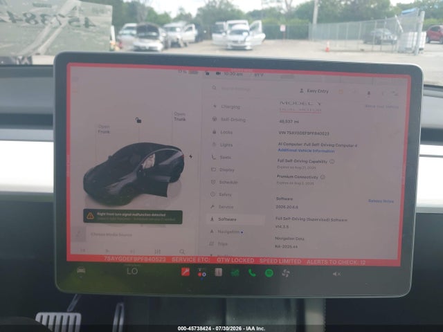 45738424 :رقم المزاد ، 7SAYGDEF9PF840523 vin ، 2023 Tesla Model Y Performance Dual Motor All-wheel Drive مزاد بيع