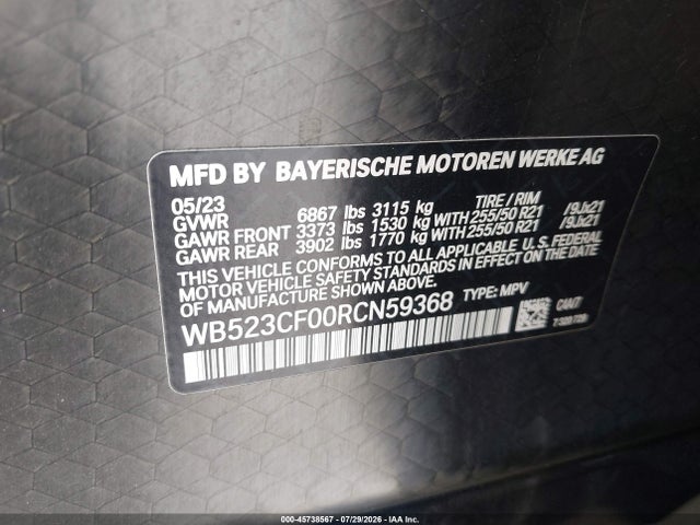 BMW Ix Xdrive50 2024 WB523CF00RCN59368 Image 9