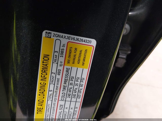 45738593 :رقم المزاد ، 2GNAXJEV6J6264320 vin ، 2018 Chevrolet Equinox Lt مزاد بيع