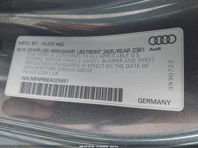 Продаж на аукціоні авто 2014 Audi A5 2.0t Premium, vin: WAUMFAFR8EA025691, номер лоту: 45738780