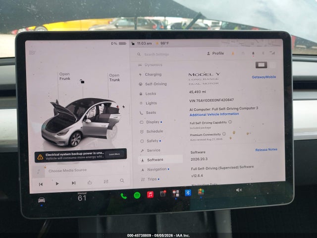 Aukcja sprzedaży 2022 Tesla Model Y Long Range Dual Motor All-wheel Drive, vin: 7SAYGDEE0NF420847, numer aukcji: 45738809