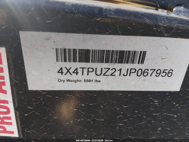 Продаж на аукціоні авто 2018 Forest River Puma 24fbs, vin: 4X4TPUZ21JP067956, номер лоту: 45738890