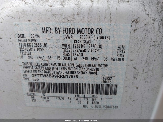 Ford Maverick Xl 2024 3FTTW8B99RRB17675 Image 9