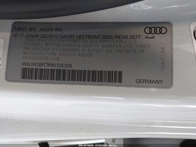 Audi A7 Premium Plus 2017 WAUW2BFC9HN105309 Image 9