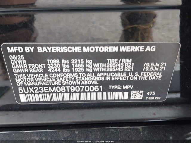 5UX23EM08T9070061 BMW X7 Xdrive40i
