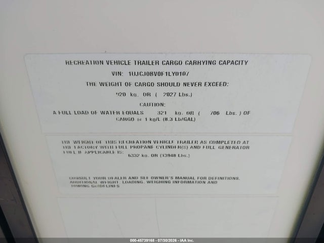 1UJCJ0BV0F1LY0107 Jayco Other