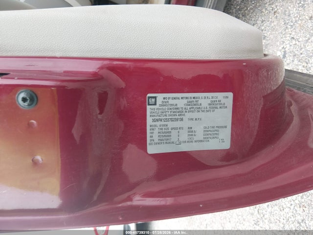 2007 Chevrolet Avalanche 1500 Ltz მანქანა იყიდება აუქციონზე, vin: 3GNFK12337G239136, აუქციონის ნომერი: 45739310