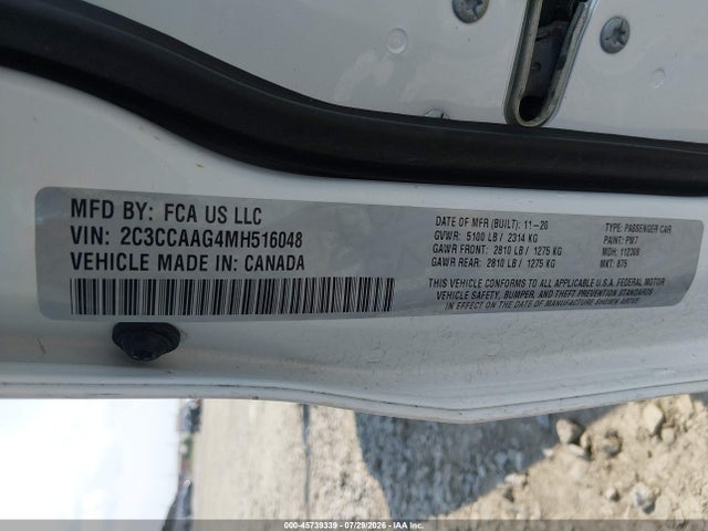 2021 Chrysler 300 Touring L მანქანა იყიდება აუქციონზე, vin: 2C3CCAAG4MH516048, აუქციონის ნომერი: 45739339