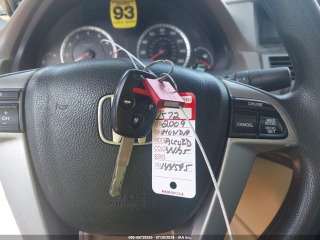 Aukcja sprzedaży 2009 Honda Accord 2.4 Lx, vin: 1HGCP26399A144595, numer aukcji: 45739355