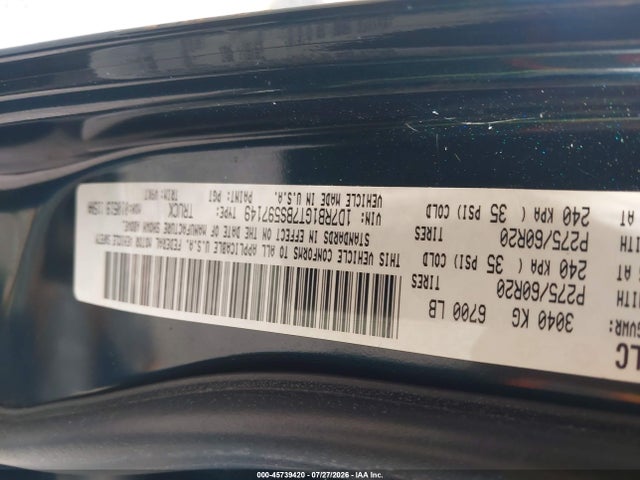 Продаж на аукціоні авто 2011 Ram Ram 1500 Slt, vin: 1D7RB1GT7BS597149, номер лоту: 45739420