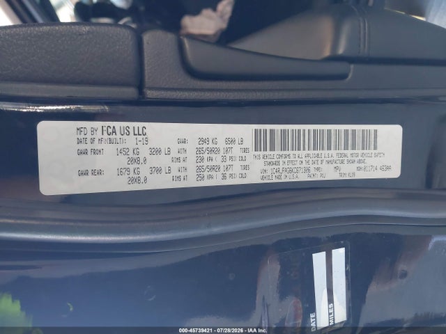 1C4RJFAG6KC671306 Jeep Grand Cherokee Altitude 4x4