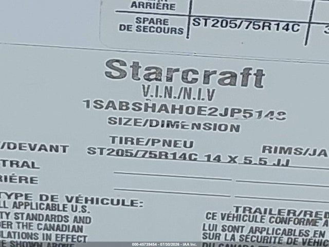Starcraft Launch Travel Trailer 2014 1SABSHAH0E2JP5148 Image 9