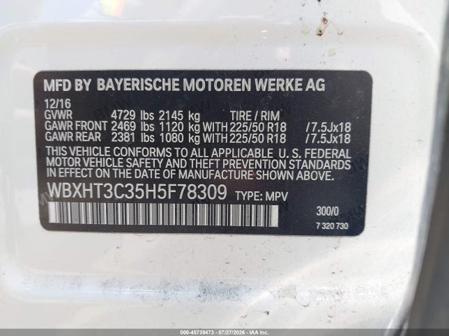 WBXHT3C35H5F78309 BMW X1 Xdrive28i