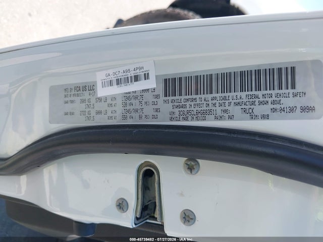 Продажа на аукционе авто 2017 Ram 2500 Tradesman  4x4 6'4 Box, vin: 3C6UR5CL6HG683511, номер лота: 45739482
