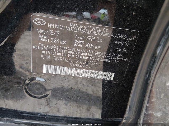 Продажа на аукционе авто 2018 Hyundai Elantra Sel, vin: 5NPD84LFXJH227623, номер лота: 45739513