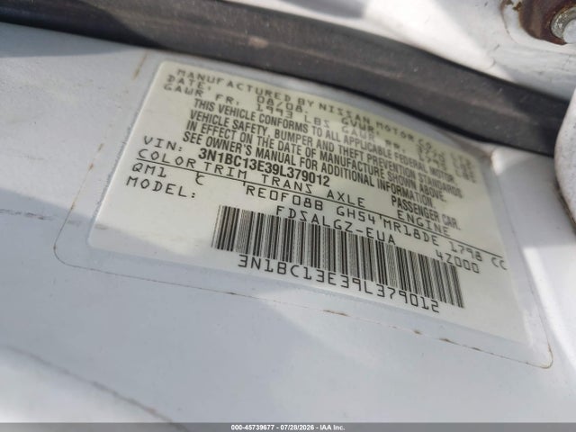 Auction sale of the 2009 Nissan Versa 1.8sl, vin: 3N1BC13E39L379012, lot number: 45739677
