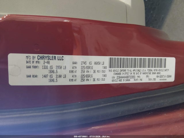 Продажа на аукционе авто 2008 Dodge Grand Caravan Se, vin: 2D8HN44H48R722893, номер лота: 45739881