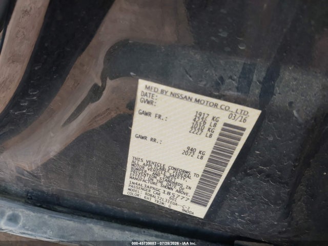 Продажа на аукционе авто 2016 Nissan Altima 2.5 Sl, vin: 1N4AL3APXGC185777, номер лота: 45739883