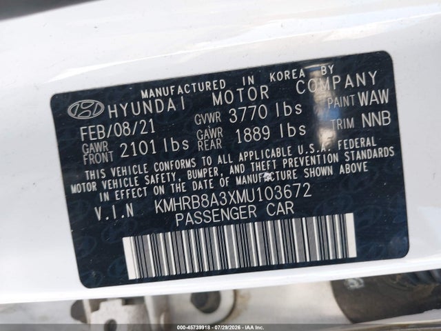 Hyundai Venue Se 2021 KMHRB8A3XMU103672 Image 9