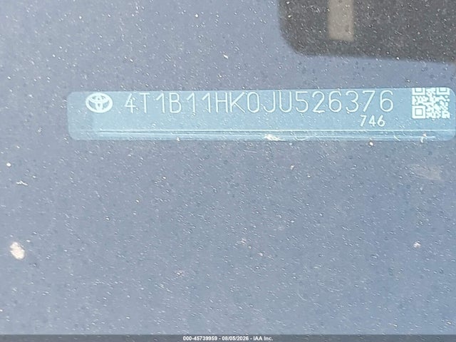 4T1B11HK0JU526376 Toyota Camry L/le/xle/se/xse