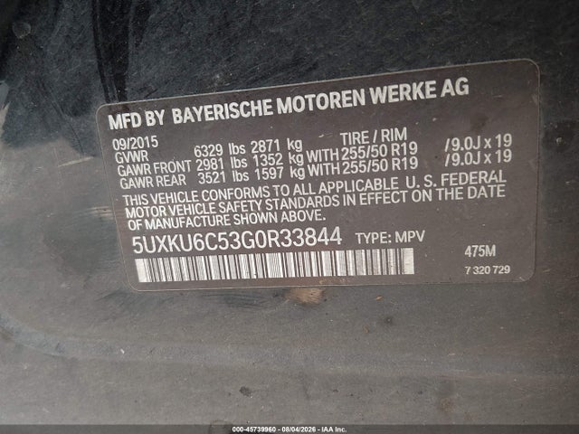 5UXKU6C53G0R33844 BMW X6 Xdrive50i