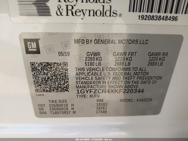 Продаж на аукціоні авто 2019 Cadillac Xt4 Premium Luxury, vin: 1GYFZCR4XKF220344, номер лоту: 45739989