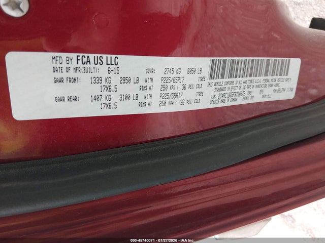 Aukcja sprzedaży 2015 Chrysler Town & Country Touring, vin: 2C4RC1BG5FR730872, numer aukcji: 45740071