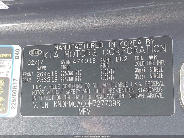 KIA Sportage Lx 2017 KNDPMCAC0H7277098 Image 9