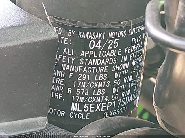 Kawasaki Ex650 P 2025 ML5EXEP17SDAG5347 Image 10