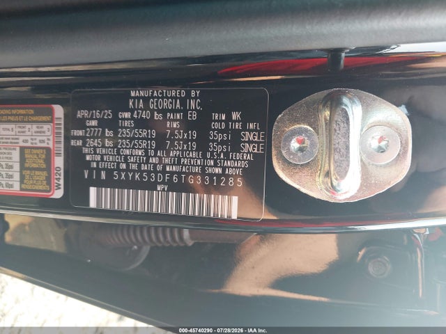 Продаж на аукціоні авто 2026 Kia Sportage Sx-prestige, vin: 5XYK53DF6TG331285, номер лоту: 45740290