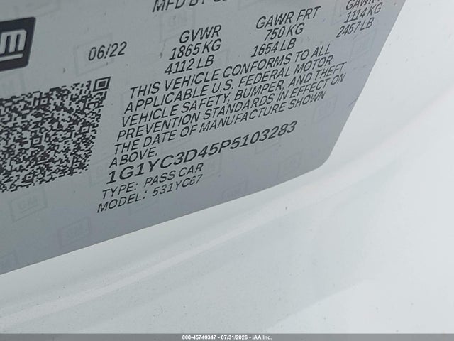 Продажа на аукционе авто 2023 Chevrolet Corvette Stingray Rwd  3lt, vin: 1G1YC3D45P5103283, номер лота: 45740347