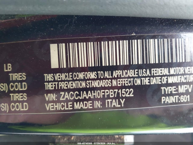 ZACCJAAH0FPB71522 Jeep Renegade Sport