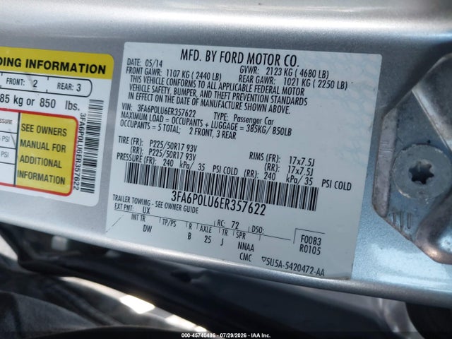 Ford Fusion Hybrid Se 2014 3FA6P0LU6ER357622 Image 9