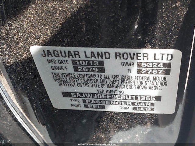 Продажа на аукционе авто 2014 Jaguar Xf V6 Sc, vin: SAJWJ0EF9E8U11265, номер лота: 45740558
