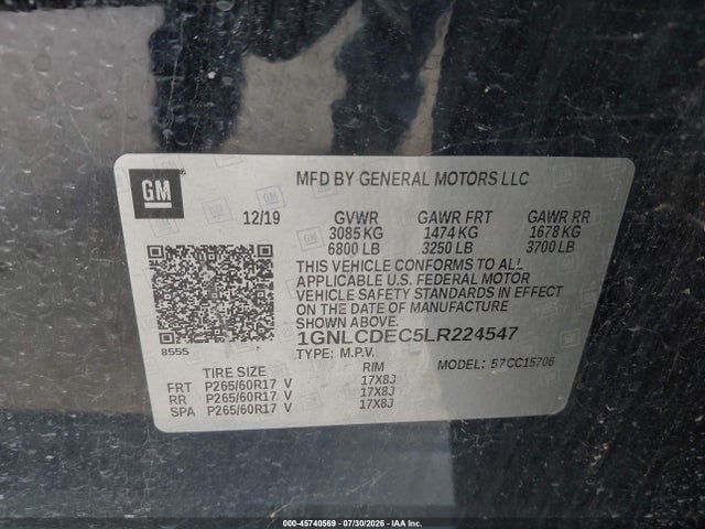1GNLCDEC5LR224547 Chevrolet Tahoe 2wd Commercial Fleet