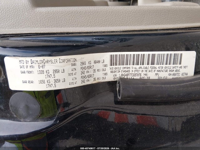 Продажа на аукционе авто 2007 Jeep Commander Sport, vin: 1J8HG48P77C697076, номер лота: 45740617