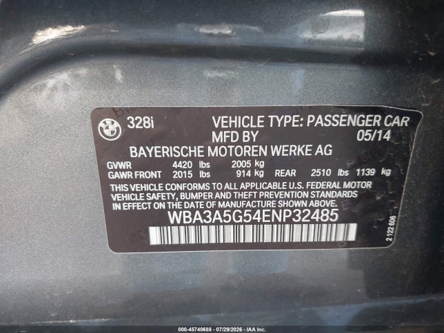 WBA3A5G54ENP32485 BMW 328I